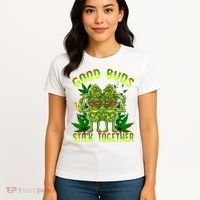 Marijuana Good Buds Stick Together Couples 420 Weed Cannabis Women's T-Shirt thumb 4