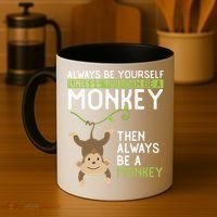 Monkey Gift Be Yourself Unless Be A Monkey Gift Coffee Mug thumb 4
