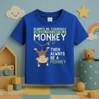 Monkey Gift Be Yourself Unless Be A Monkey Gift Toddler T-Shirt thumb 3