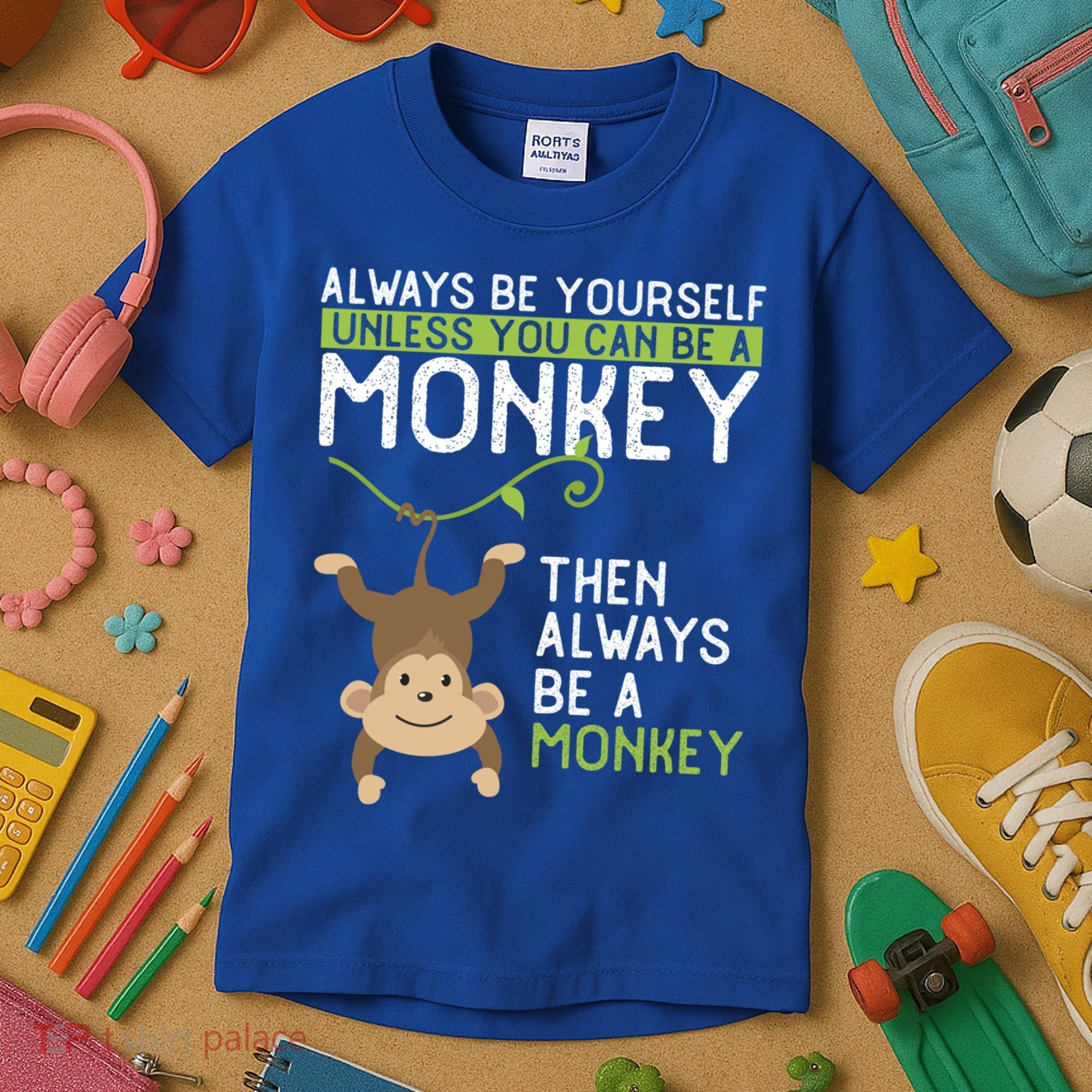Monkey Gift Be Yourself Unless Be A Monkey Gift Kids T-Shirt