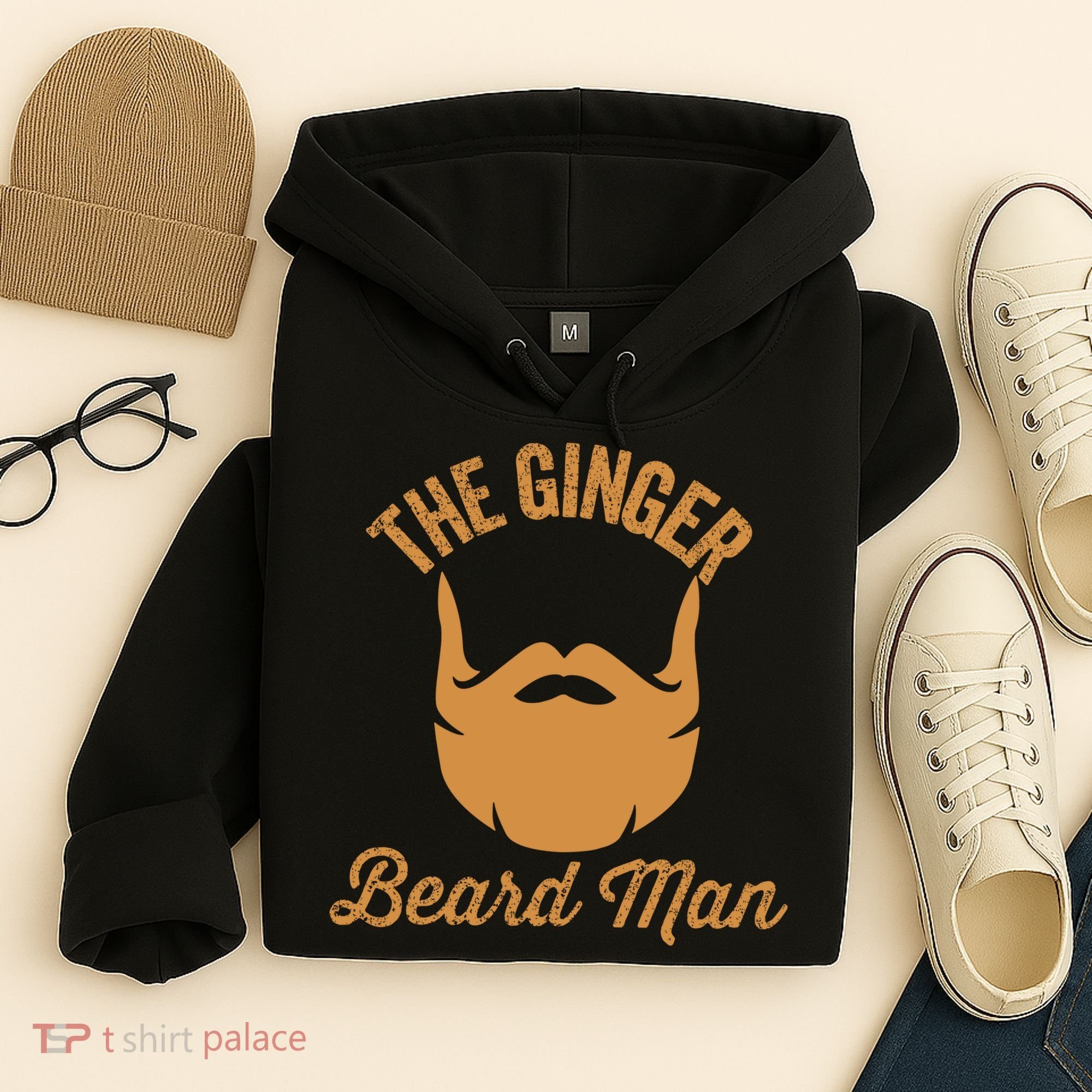 Mens Ginger Beard Man Funny Redhead Irish Bearded Men Gift Hoodie