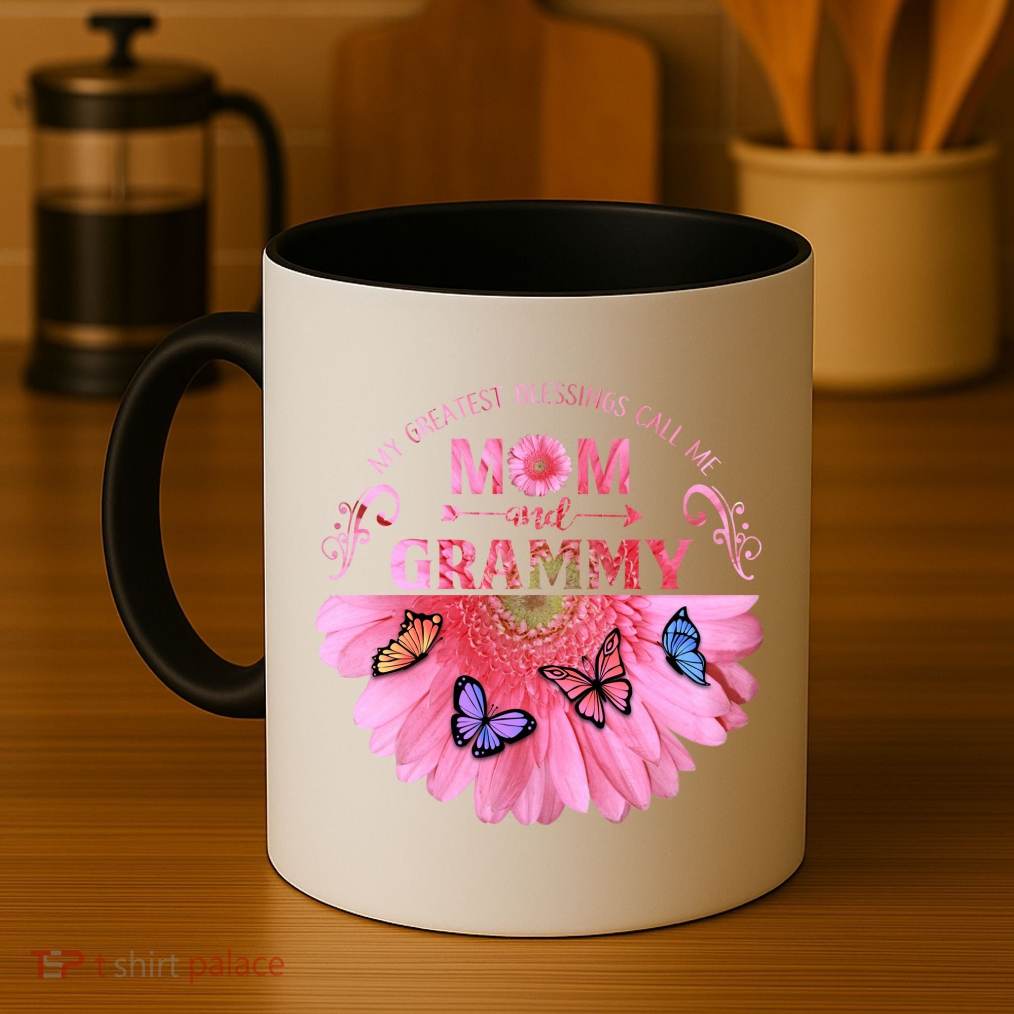 My Greatest Blessings Call Me Mom And Grammy Flower Gift Coffee Mug