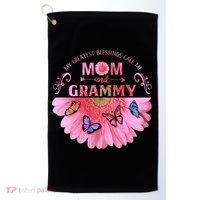 My Greatest Blessings Call Me Mom And Grammy Flower Gift Golf Towel thumb 0