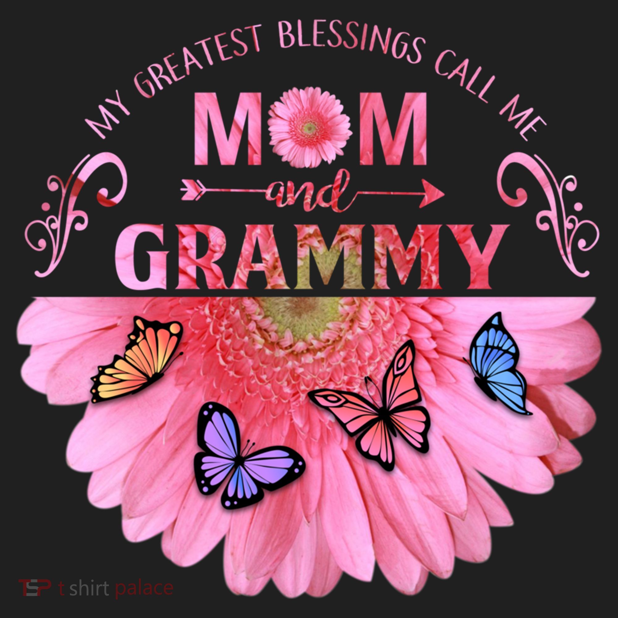 My Greatest Blessings Call Me Mom And Grammy Flower Gift Golf Towel