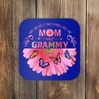My Greatest Blessings Call Me Mom And Grammy Flower Gift Coaster thumb 0