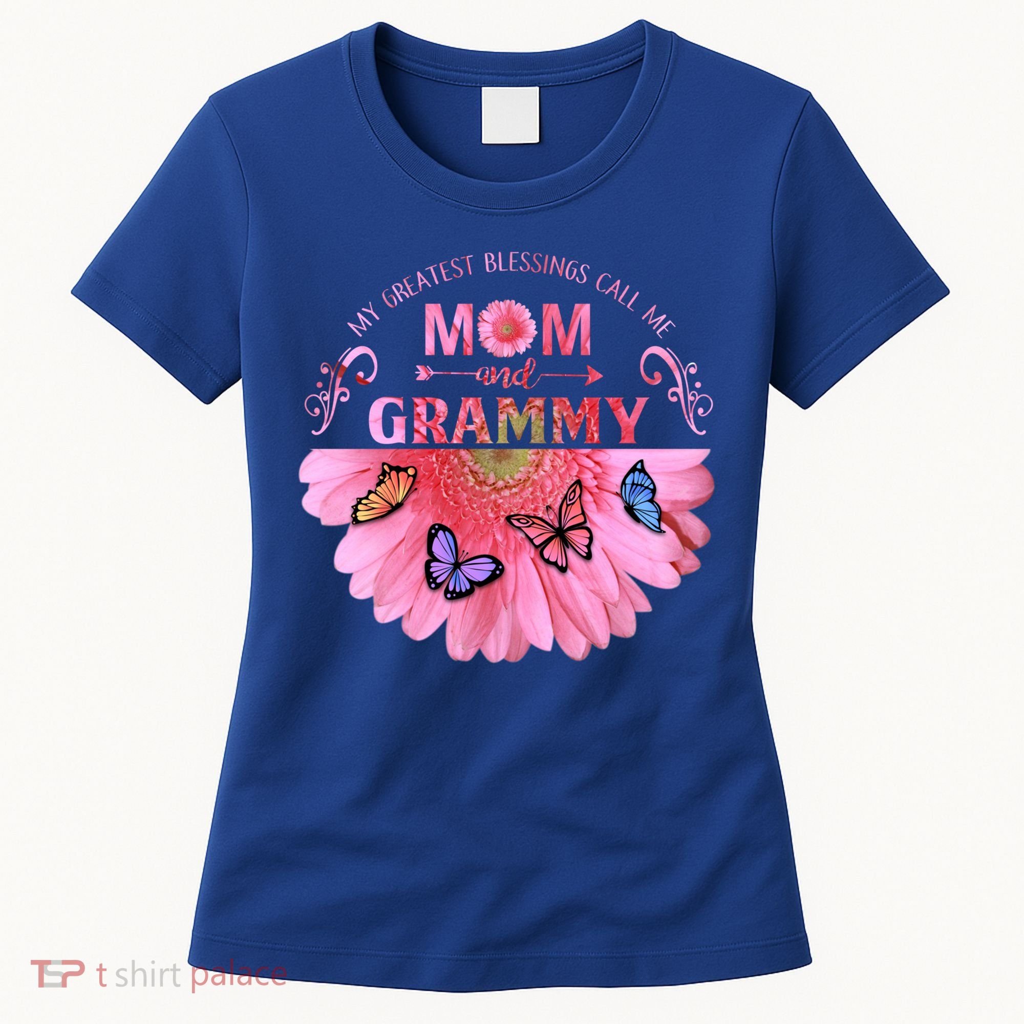 My Greatest Blessings Call Me Mom And Grammy Flower Gift Women's T-Shirt