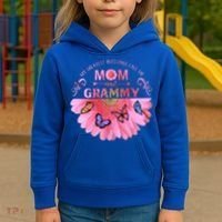 My Greatest Blessings Call Me Mom And Grammy Flower Gift Kids Hoodie thumb 3