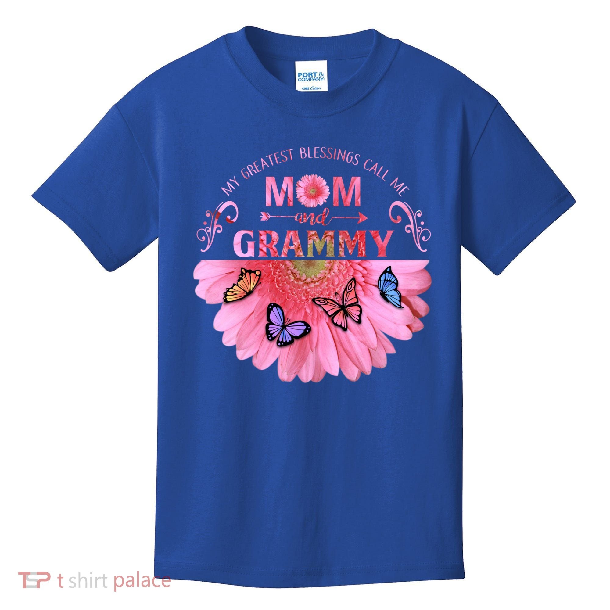 My Greatest Blessings Call Me Mom And Grammy Flower Gift Kids T-Shirt
