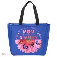 My Greatest Blessings Call Me Mom And Grammy Flower Gift Tote Bag thumb 0