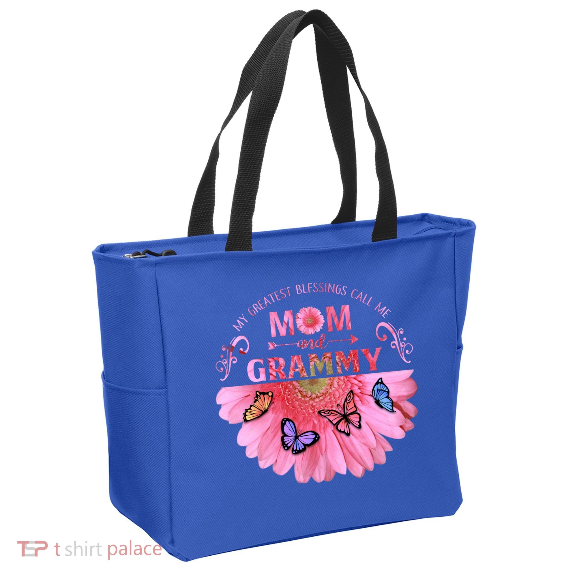 My Greatest Blessings Call Me Mom And Grammy Flower Gift Tote Bag