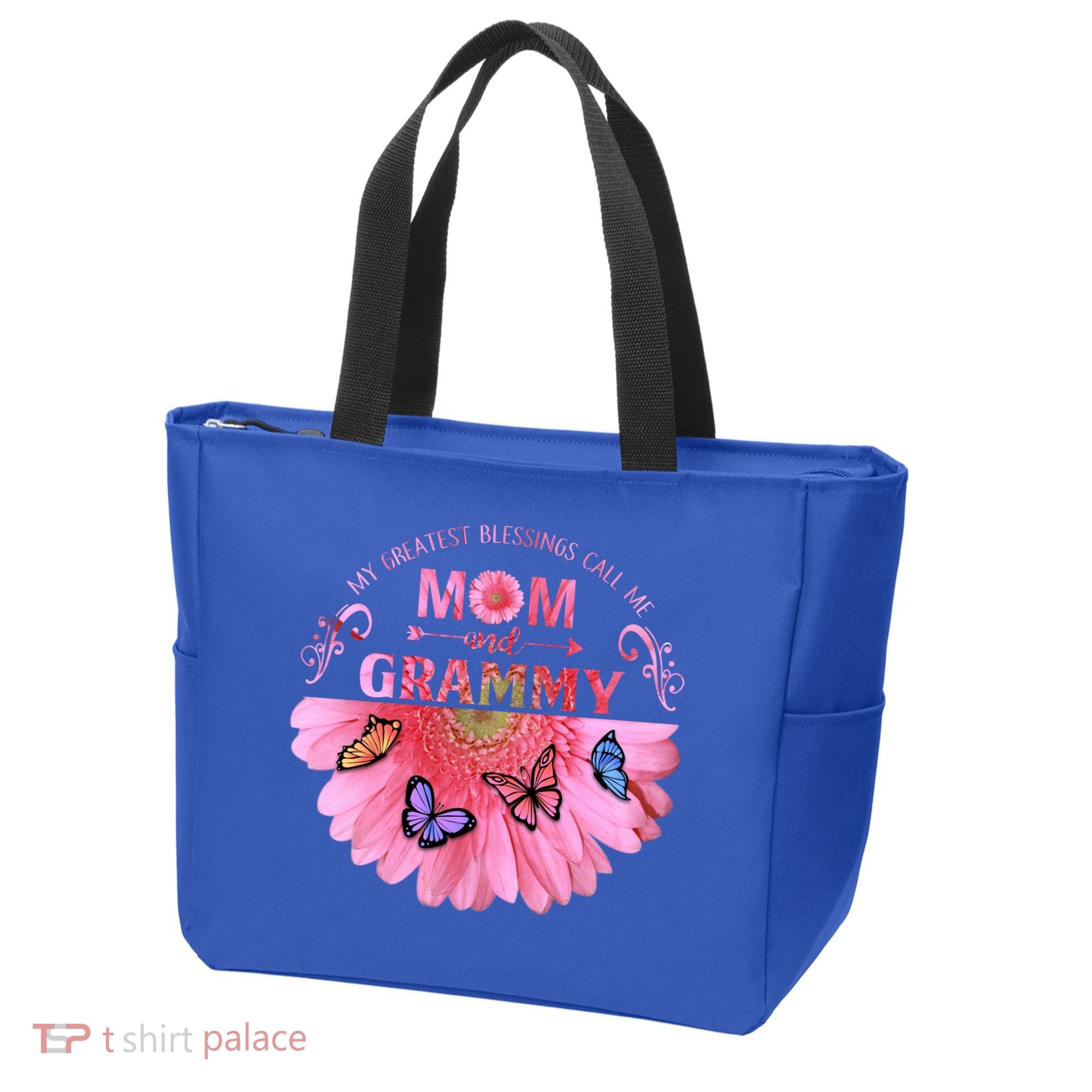 My Greatest Blessings Call Me Mom And Grammy Flower Gift Tote Bag