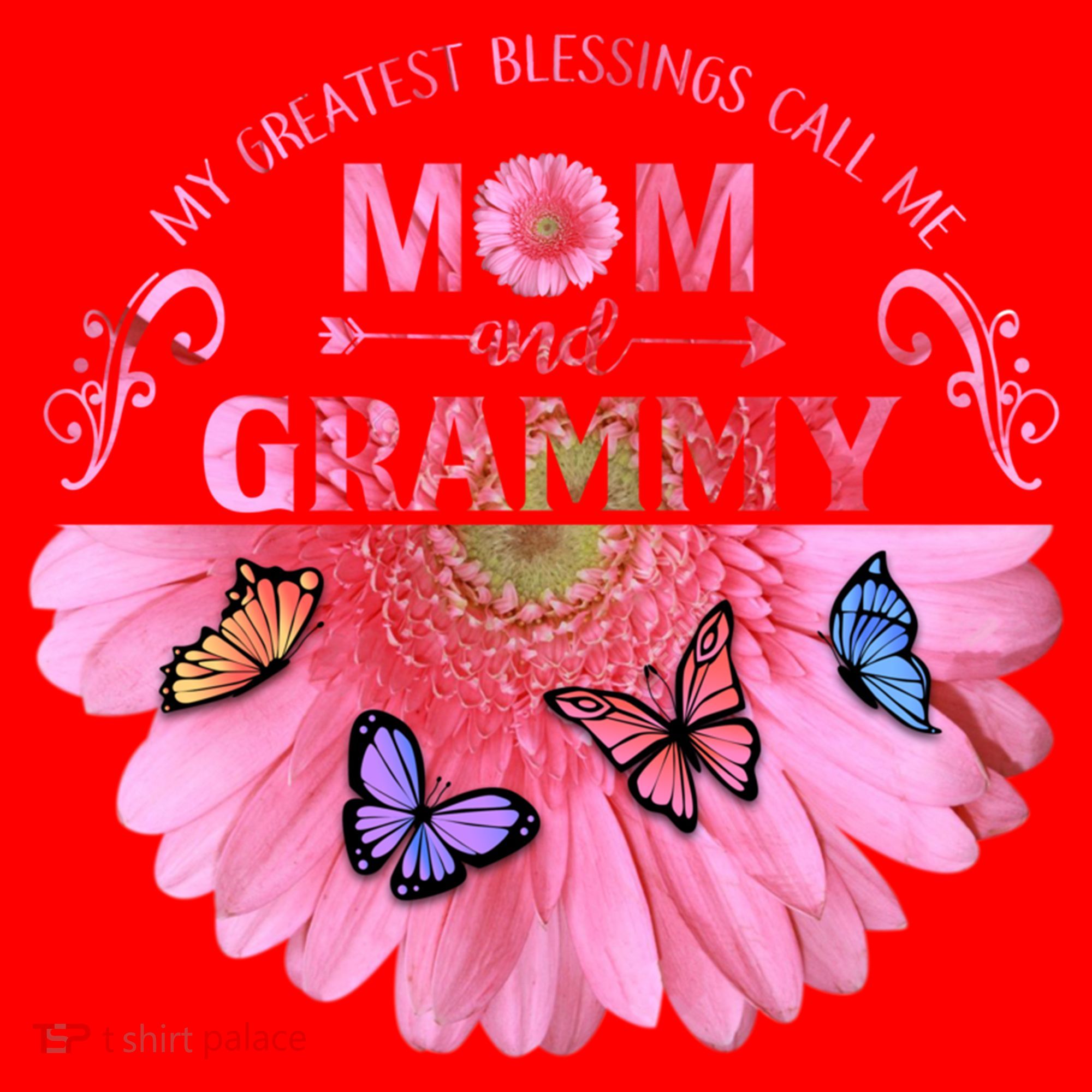 My Greatest Blessings Call Me Mom And Grammy Flower Gift Santa Hat