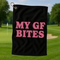 My Gf Bites Golf Towel thumb 1