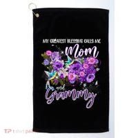 My Greatest Blessing Calls Me Mom And Grammy Hummingbirds Gift Golf Towel thumb 0