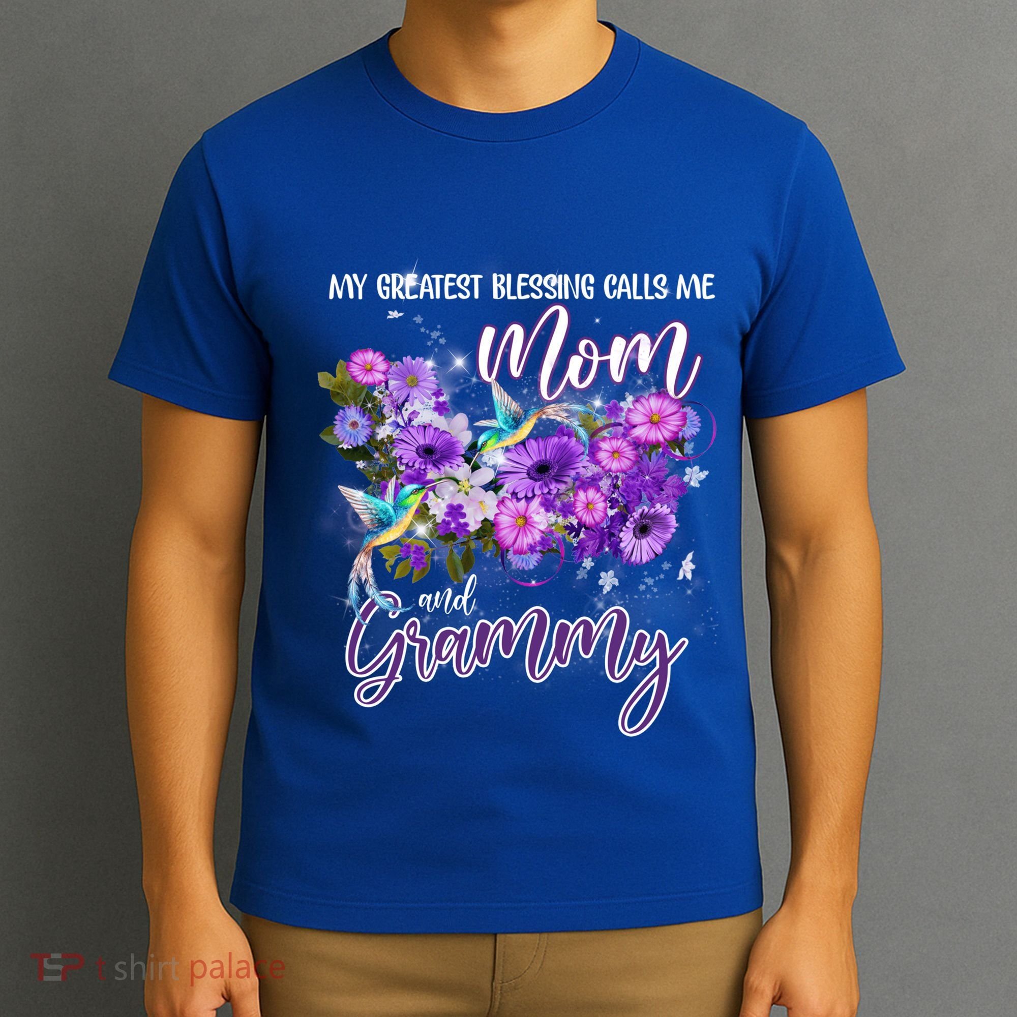 My Greatest Blessing Calls Me Mom And Grammy Hummingbirds Gift T-Shirt