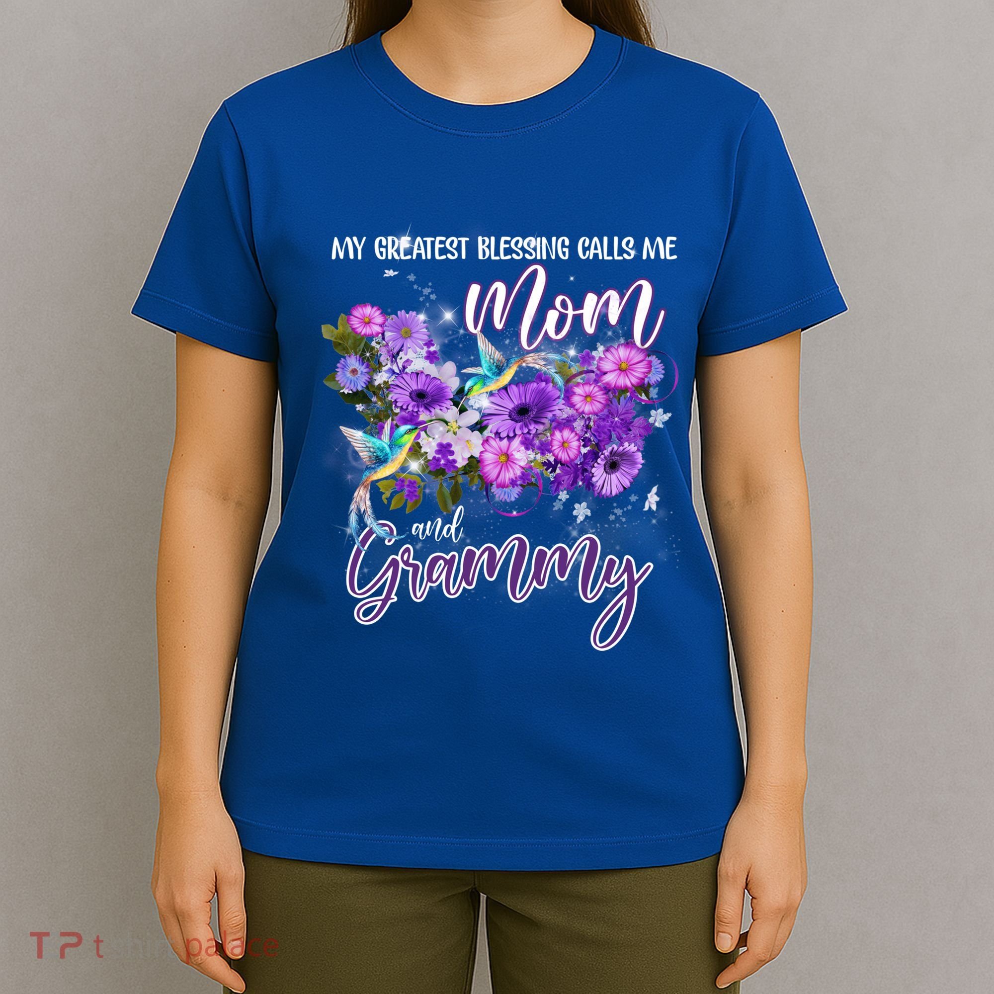 My Greatest Blessing Calls Me Mom And Grammy Hummingbirds Gift T-Shirt