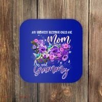 My Greatest Blessing Calls Me Mom And Grammy Hummingbirds Gift Coaster thumb 0