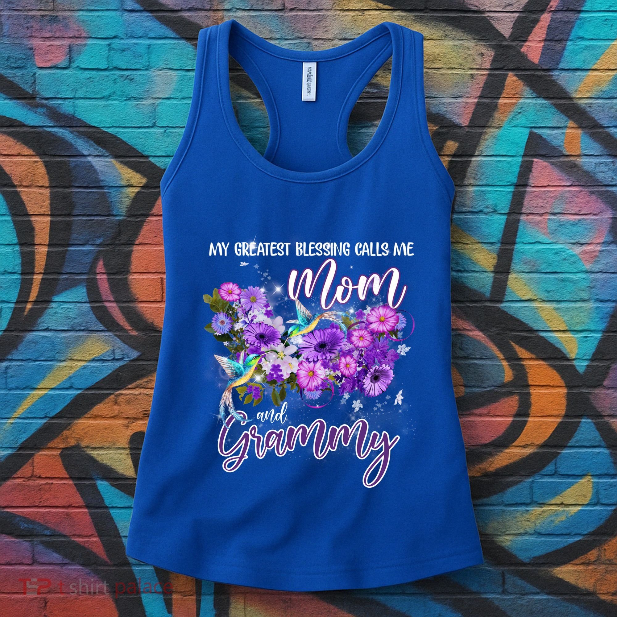 My Greatest Blessing Calls Me Mom And Grammy Hummingbirds Gift Women's Tank Top