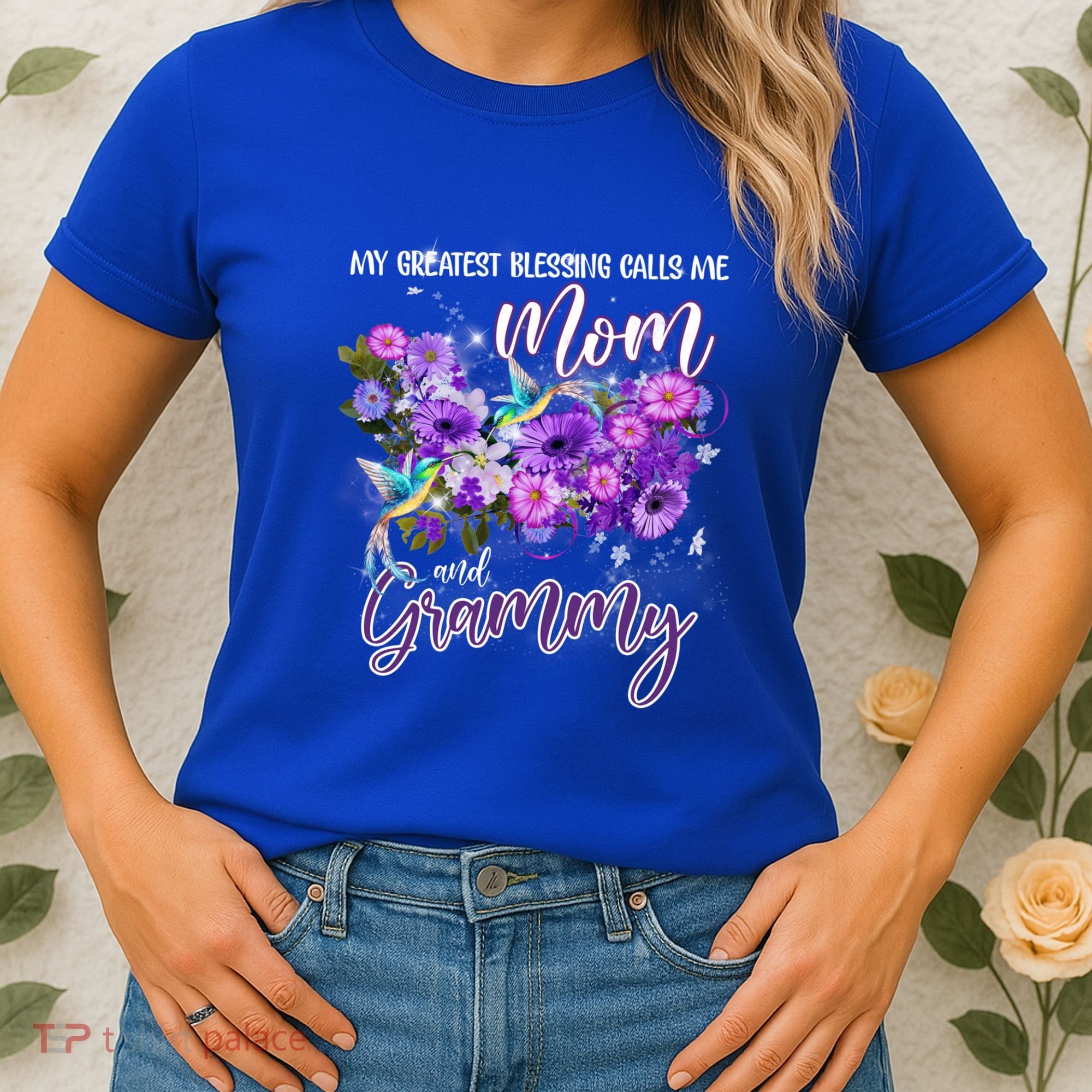 My Greatest Blessing Calls Me Mom And Grammy Hummingbirds Gift Women's T-Shirt