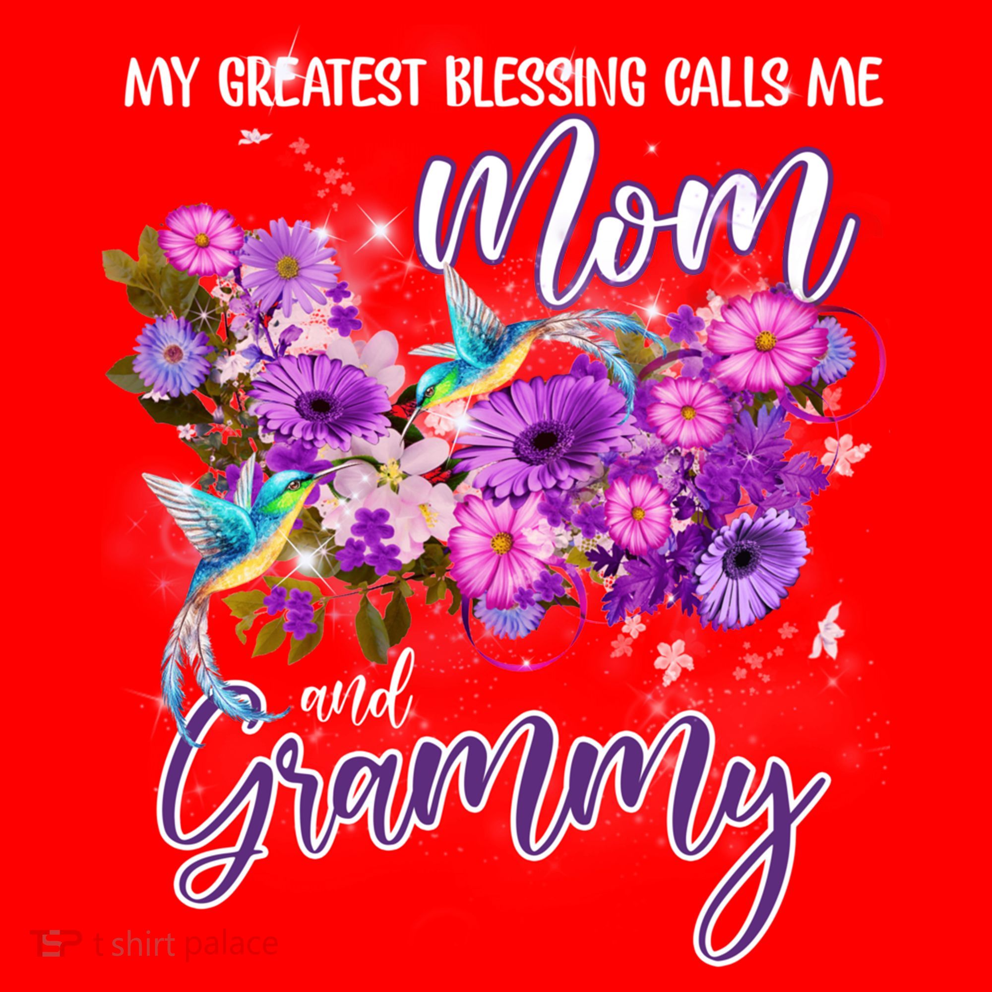 My Greatest Blessing Calls Me Mom And Grammy Hummingbirds Gift Santa Hat