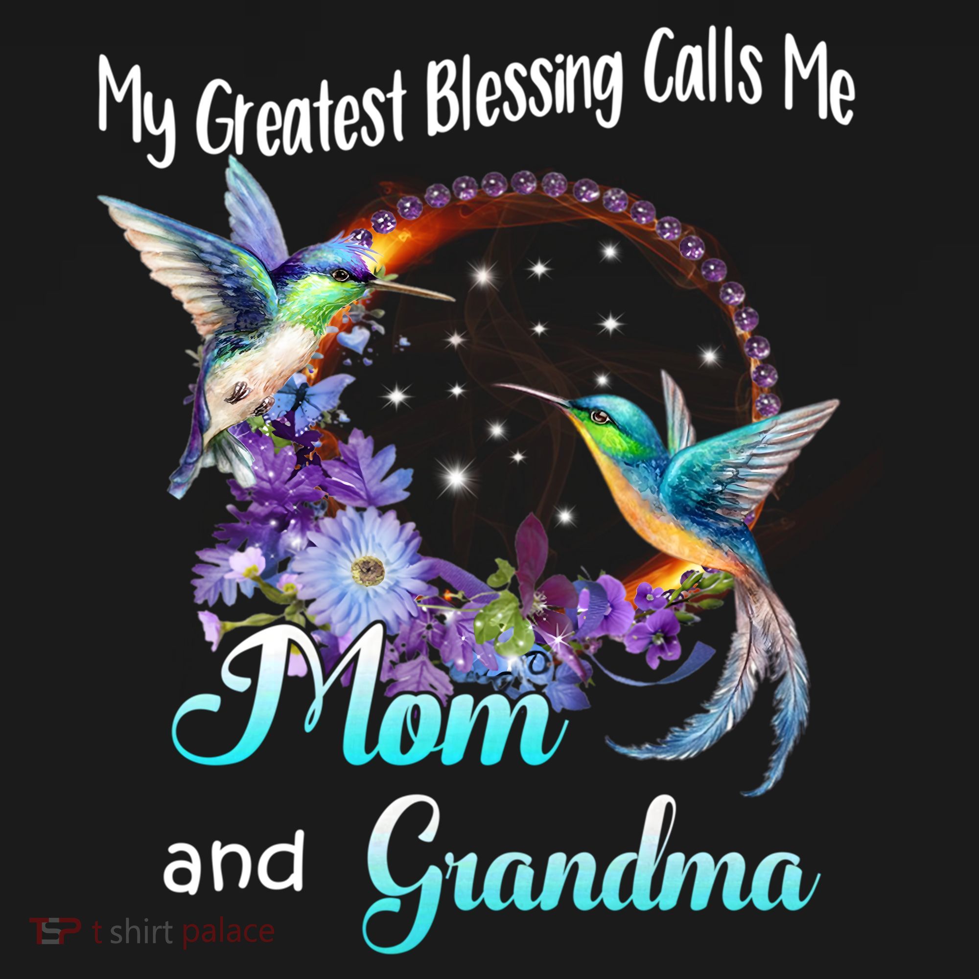 My Greatest Blessing Calls Me Mom And Grandma Hummingbird Funny Gift Women's Hoodie