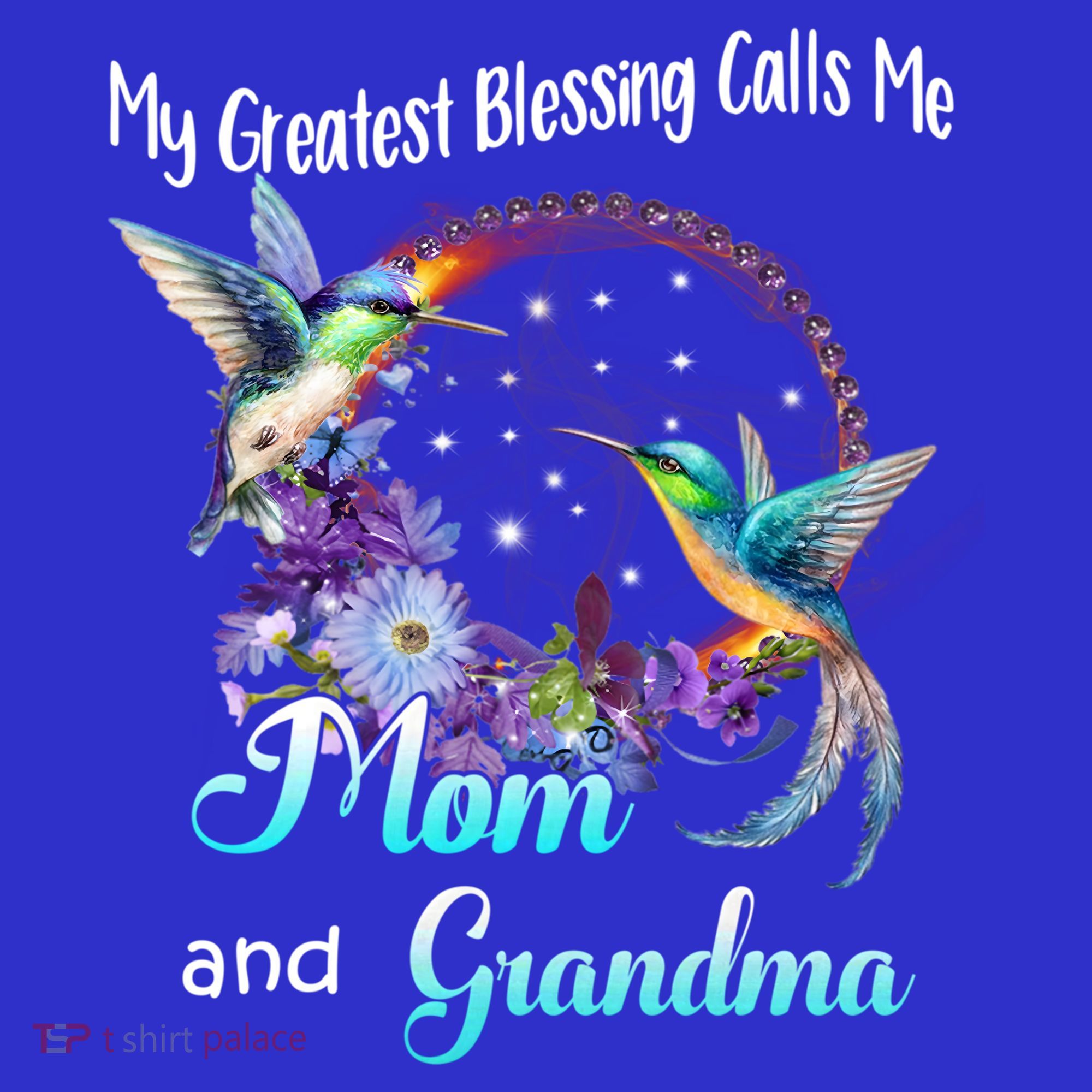My Greatest Blessing Calls Me Mom And Grandma Hummingbird Funny Gift Women's Tank Top