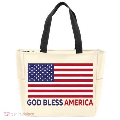 Modern God Bless America Tote Bag