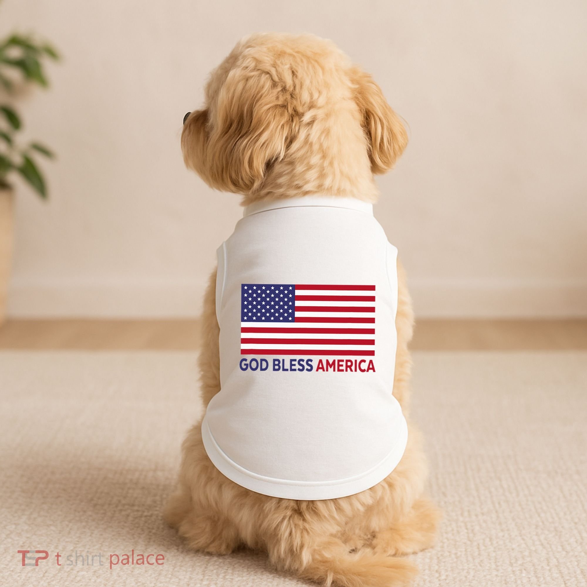 Modern God Bless America Doggie Tank