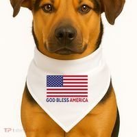 Modern God Bless America USA-Made Doggie Bandana thumb 1