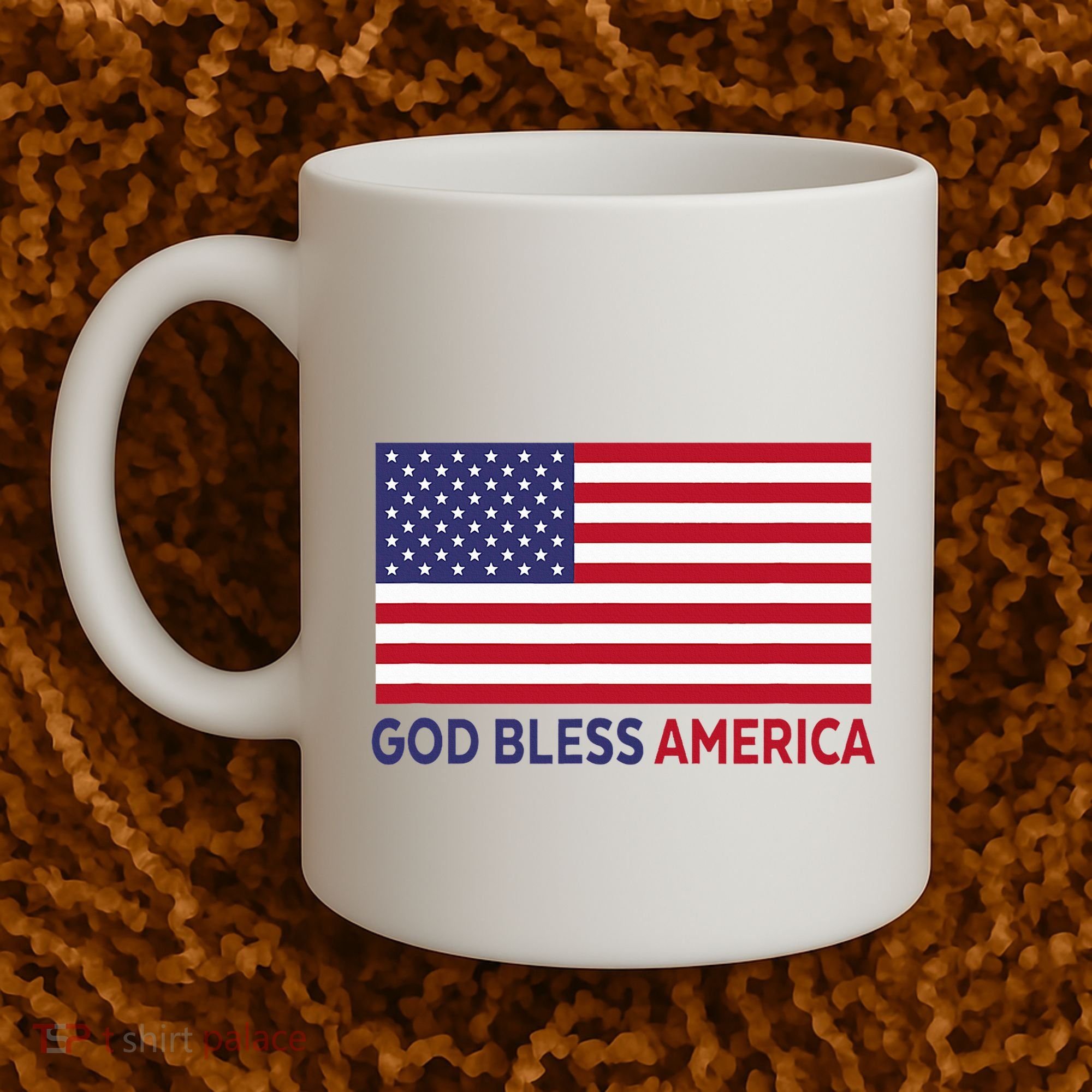 Modern God Bless America Coffee Mug