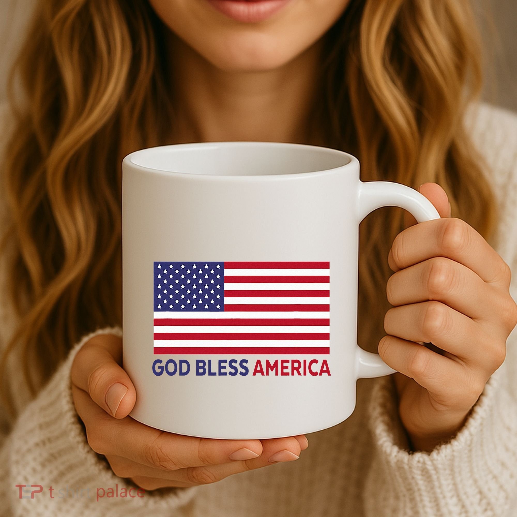 Modern God Bless America Coffee Mug