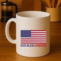 Modern God Bless America Coffee Mug thumb 4