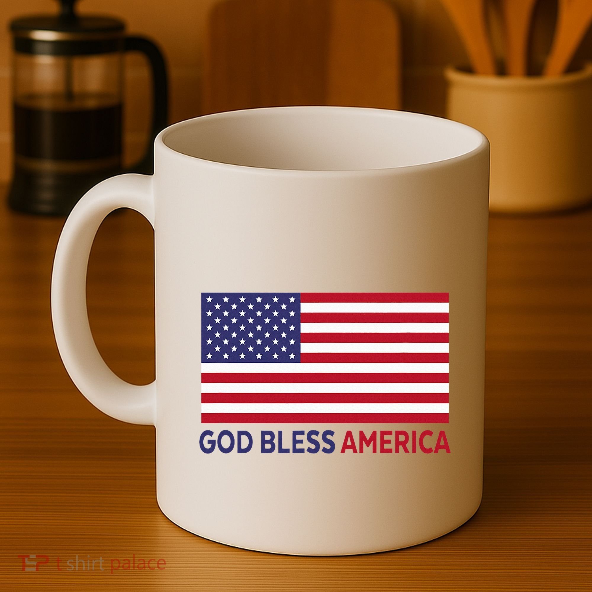 Modern God Bless America Coffee Mug