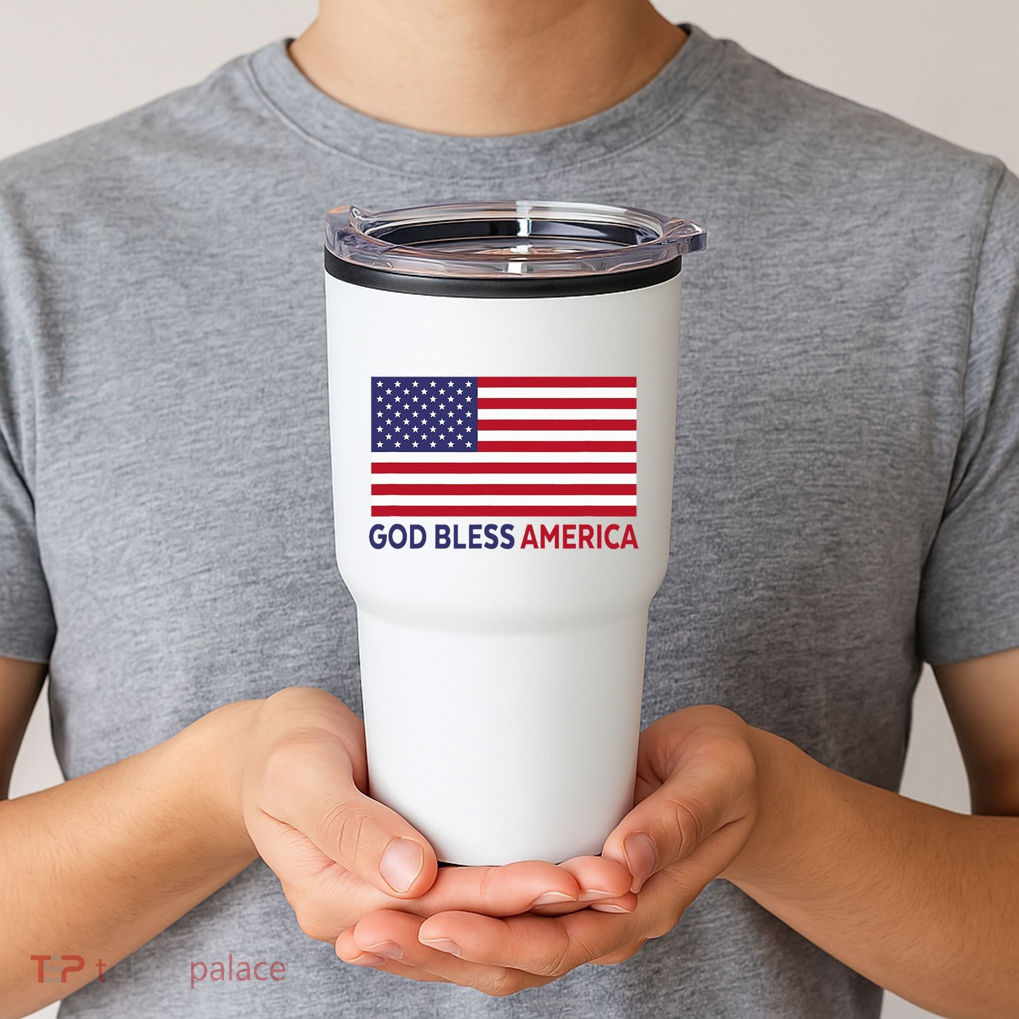 Modern God Bless America Tumbler