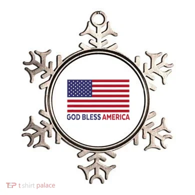 Modern God Bless America Ornament