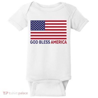 Modern God Bless America Baby Bodysuit
