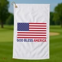 Modern God Bless America Golf Towel thumb 1