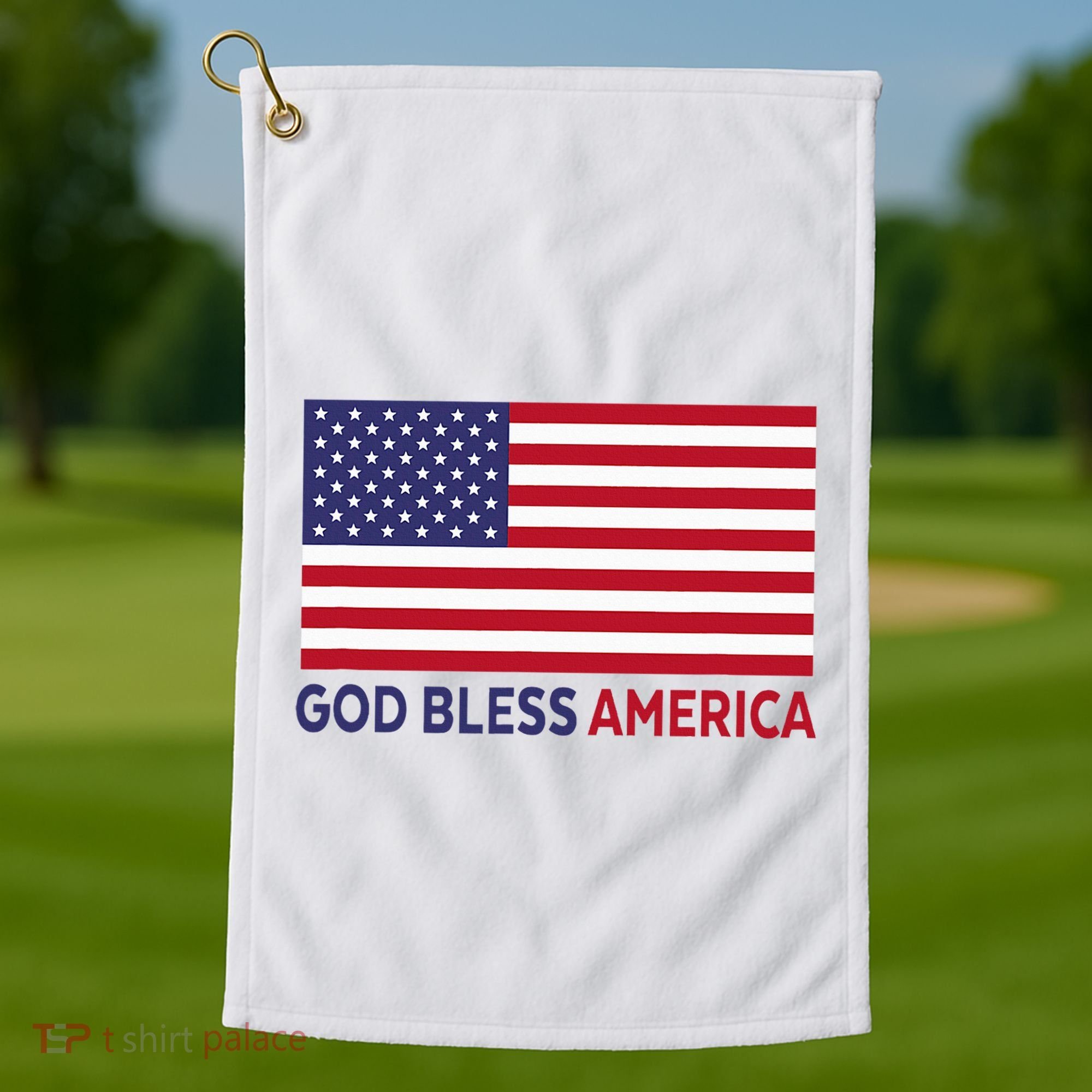 Modern God Bless America Golf Towel