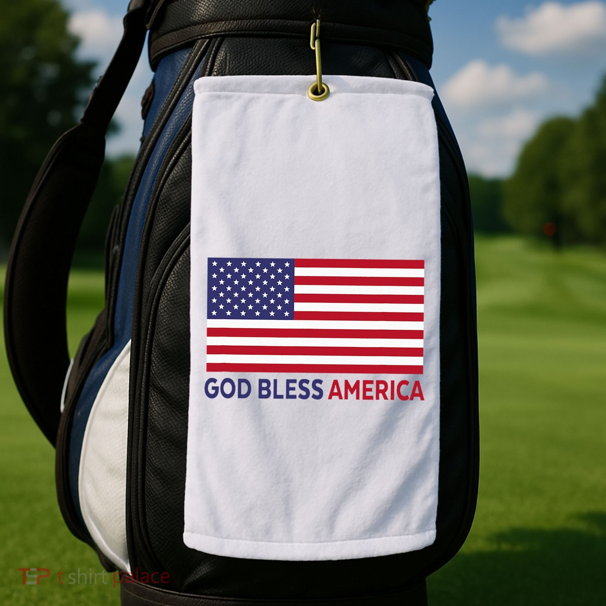 Modern God Bless America Golf Towel
