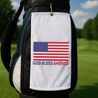 Modern God Bless America Golf Towel thumb 2