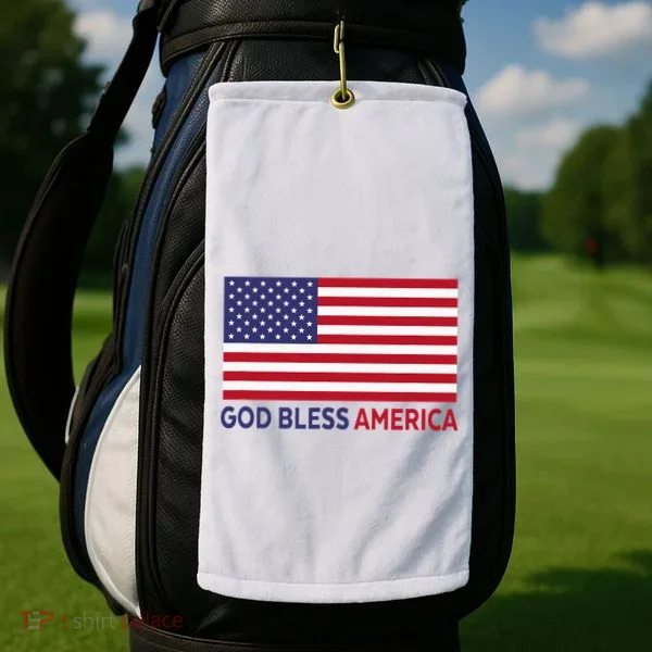 Modern God Bless America Golf Towel