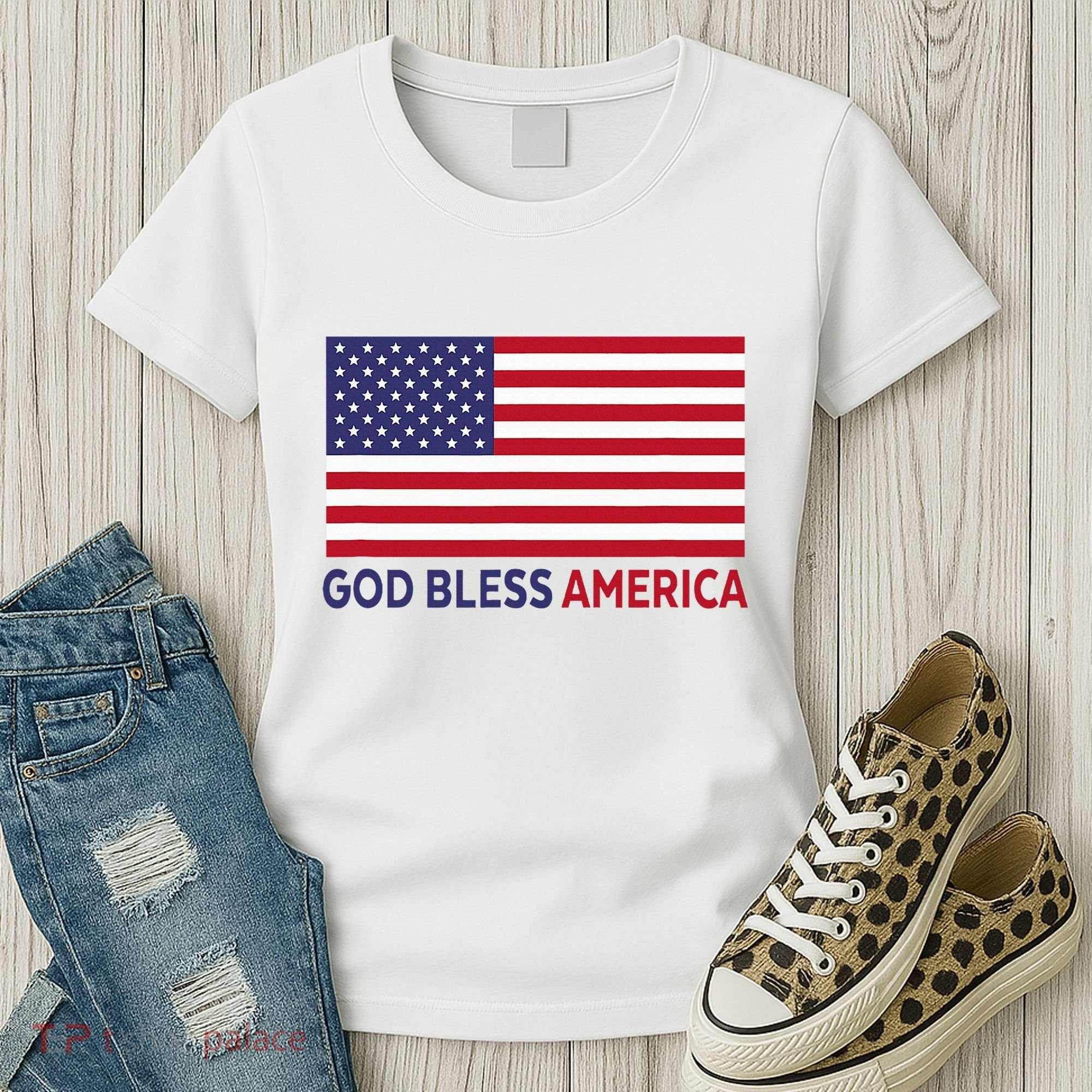 Modern God Bless America Women's T-Shirt