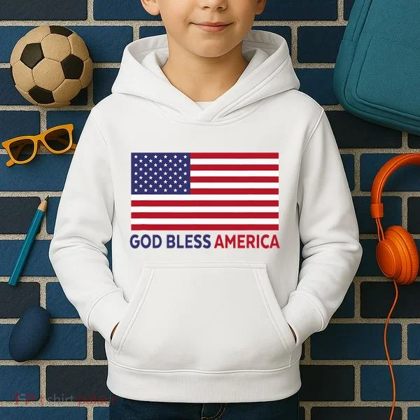 Modern God Bless America Kids Hoodie
