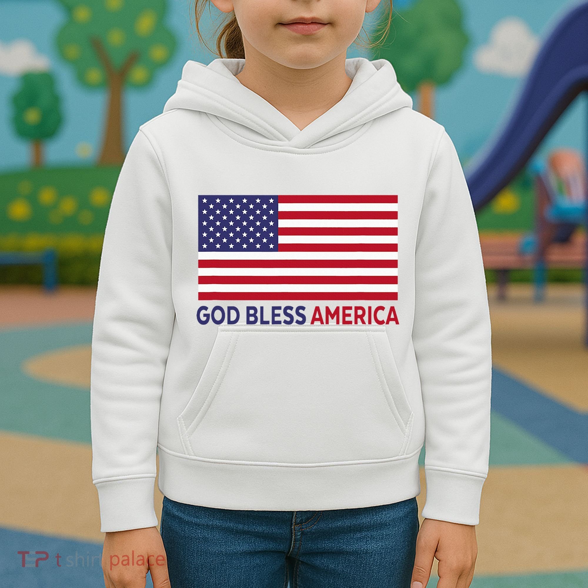Modern God Bless America Kids Hoodie