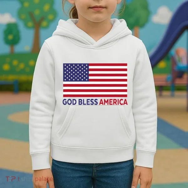 Modern God Bless America Kids Hoodie