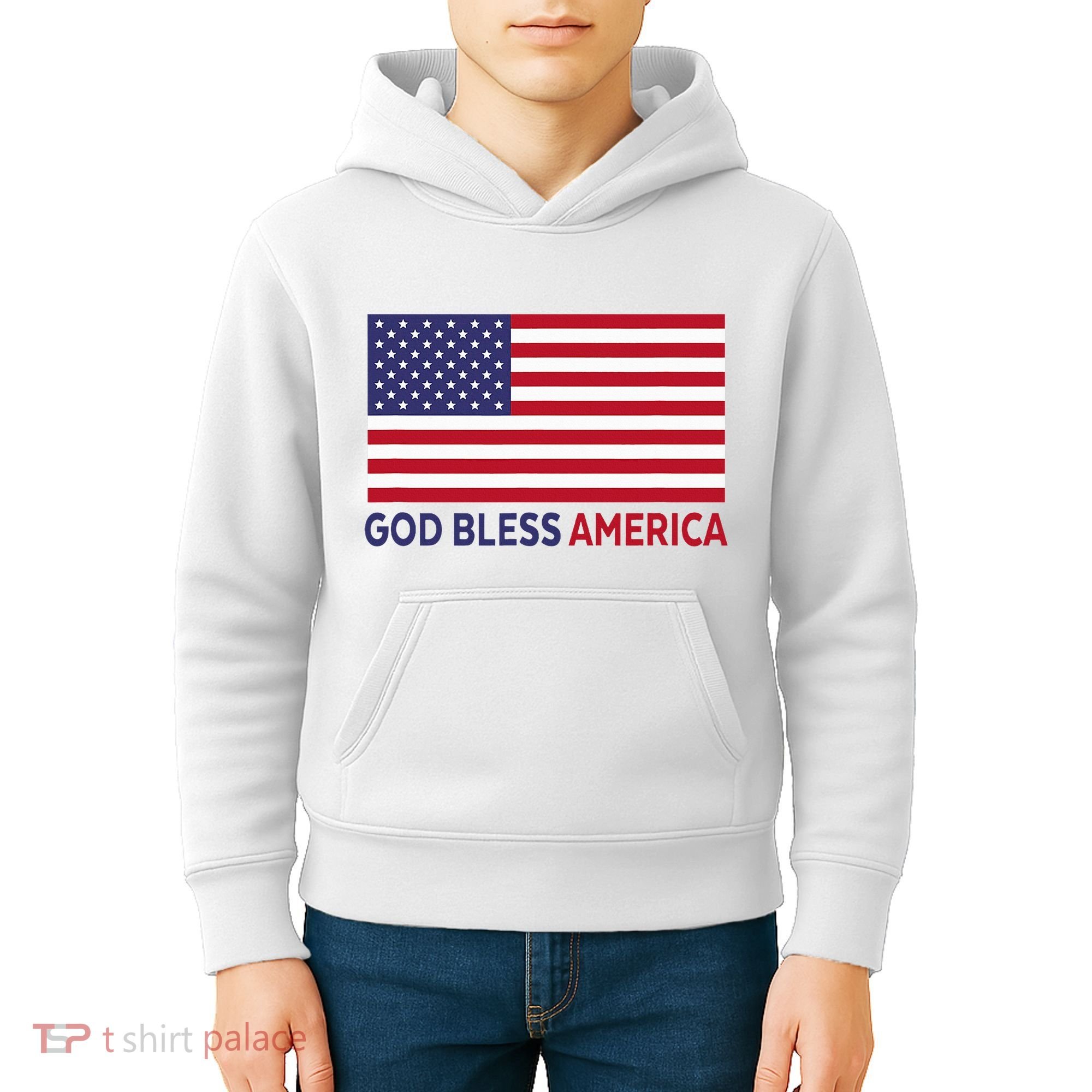 Modern God Bless America Kids Hoodie