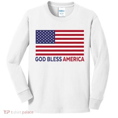 Modern God Bless America Kids Long Sleeve Shirt