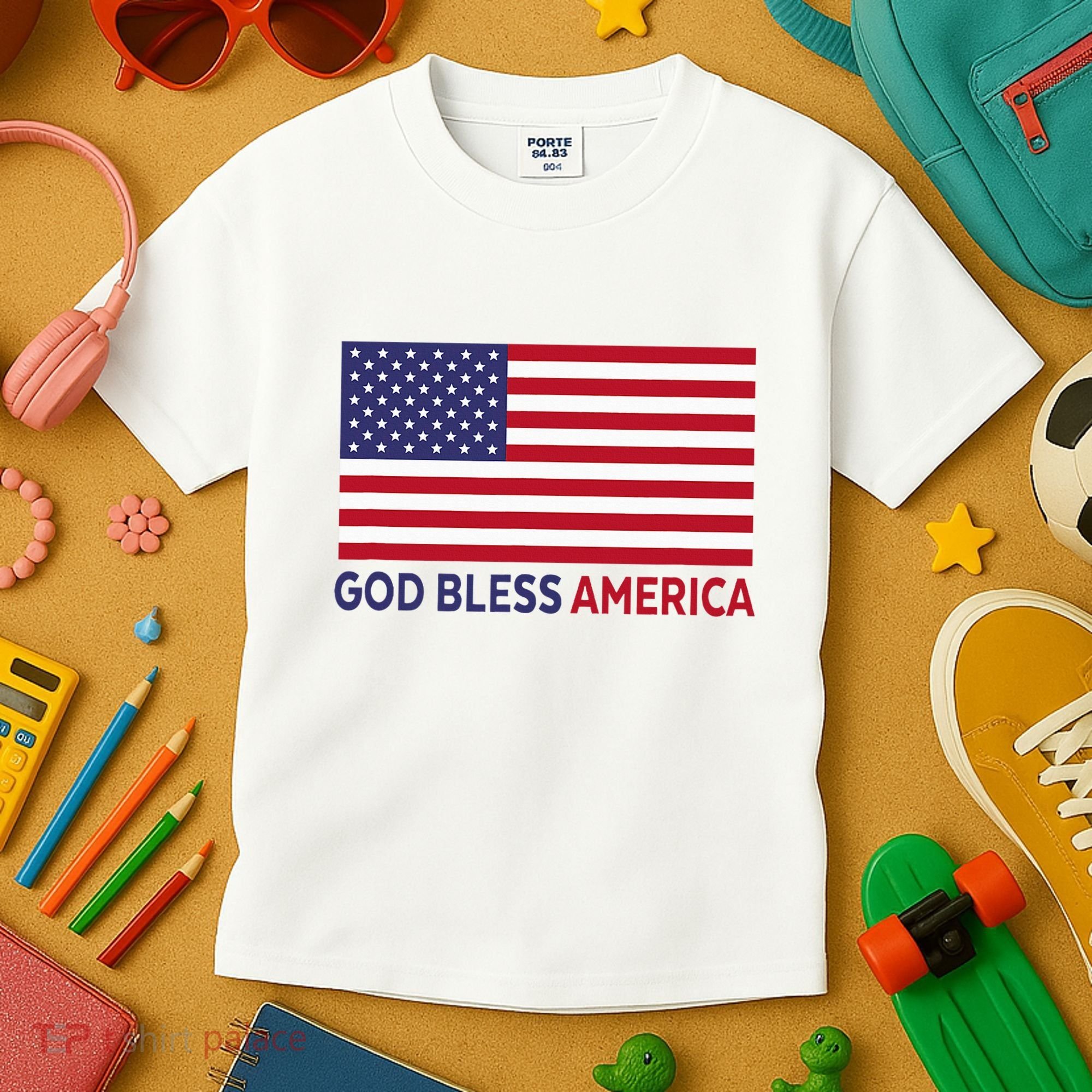 Modern God Bless America Kids T-Shirt