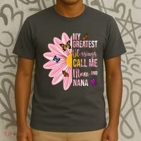 My Greatest Blessings Call Me Mom And Nana Butterfly T-Shirt thumb 3