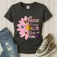 My Greatest Blessings Call Me Mom And Nana Butterfly Women's T-Shirt thumb 3